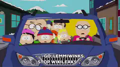 South Park family singing in car
