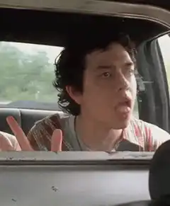 Johnny Knoxville car window tongue