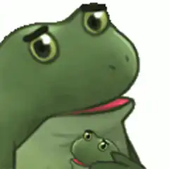 Frog holding baby frog