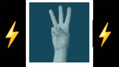 Hand gestures changing with lightning bolts