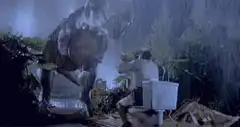 T-Rex eats man on toilet