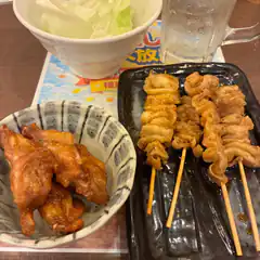 Japanese fried chicken and skewers meal