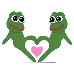 Pepe frogs making a heart