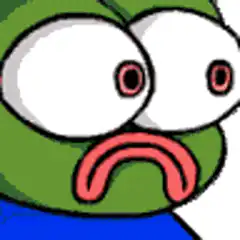 shocked green frog face