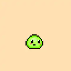 pixel art slime says hi
