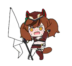 Chibi character with flag