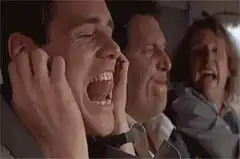 Jim Carrey screaming in a car