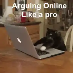 Cat typing on laptop