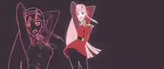 Zero Two and 002 dancing