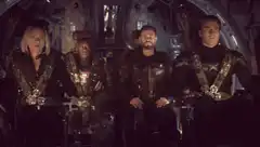 Avengers salute in spaceship