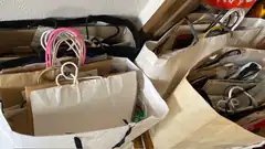 shopping bags full of shoes