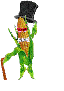 Corn cob dancing with top hat