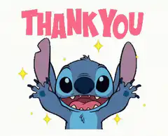 Stitch saying thank you
