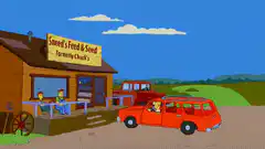 Simpsons car flips upside down