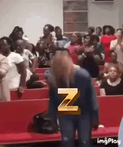 person bowing in church with z