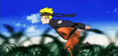 Naruto running through grass