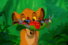 Simba eating bugs from a leaf