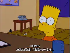 Bart Simpson gets his first assignment