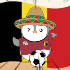 Belgium mascot penguin with sombrero