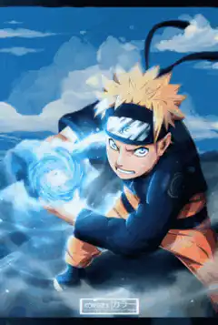 Naruto Uzumaki charging Rasengan