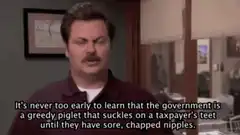 Ron Swanson government piglet quote