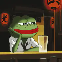 Pepe the Frog bored at bar