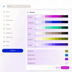 Theme color picker interface