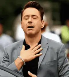 Robert Downey Jr. hand on chest