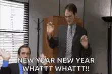 Michael Scott New Year Whattt