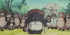 Tanuki transforms into human