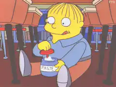 Ralph Wiggum eats paste
