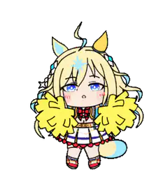 Chibi horse girl with pom poms