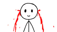 Stick figure crying blood