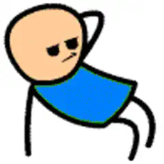 bald cartoon man shrugging