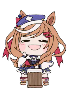 Chibi horse girl drumming