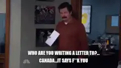 Ron Swanson Letter to Canada