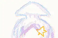 pixel art character with star