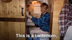 This is a bathroom and a home office