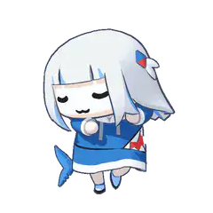 Chibi shark girl dancing