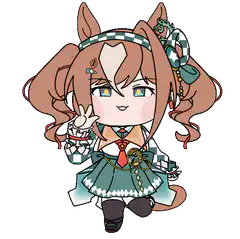 Chibi horse girl waving