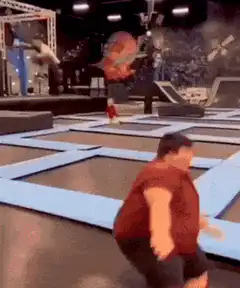 Man does backflip on trampoline