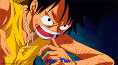 Luffy inflates his leg