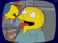 Nelson Muntz eating a red candy