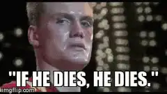 Sweating man if he dies he dies