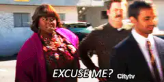 Rose Byrne's character says Excuse Me?