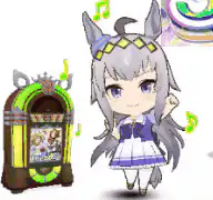 Mejiro McQueen dancing with jukebox