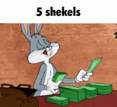 Bugs Bunny counting 5 shekels