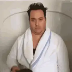 Man spills coffee on himself
