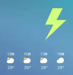 Weather forecast with lightning icon