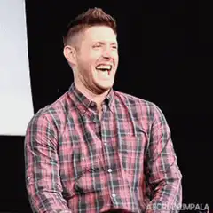Jensen Ackers laughing hysterically